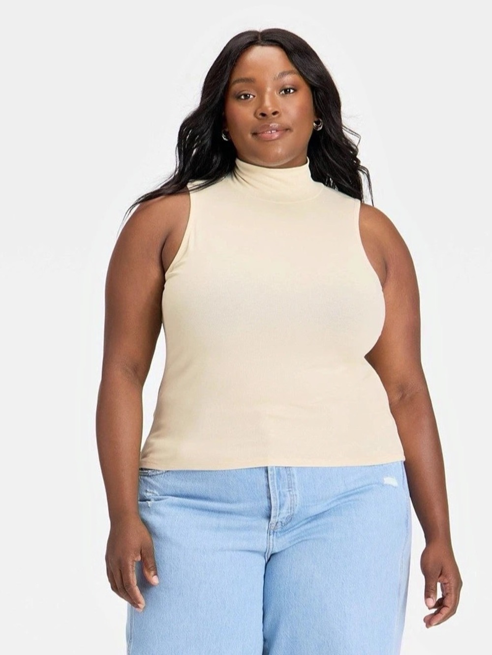 Universal Thread Sleeveless Mock Neck Top Cream